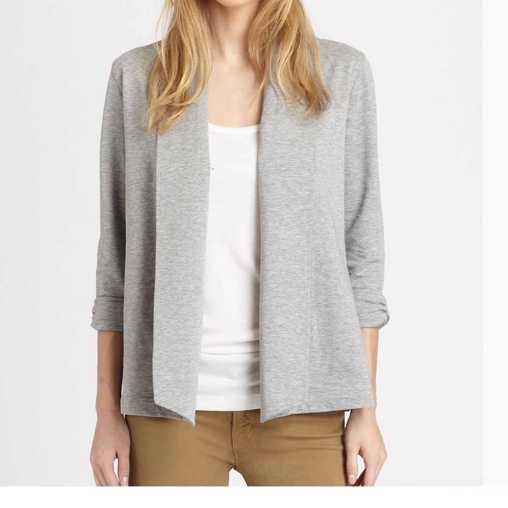 Theory grey open front cardigan sweatshirt